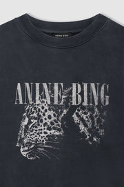 SPENCER SWEATSHIRT LEOPARD - WASHED BLACK