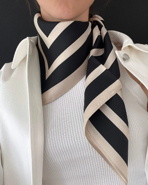 Wide Striped Scarf – Sand/Sort