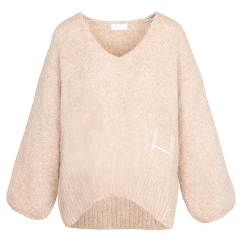 SOFIE V-neck Sweater Beige