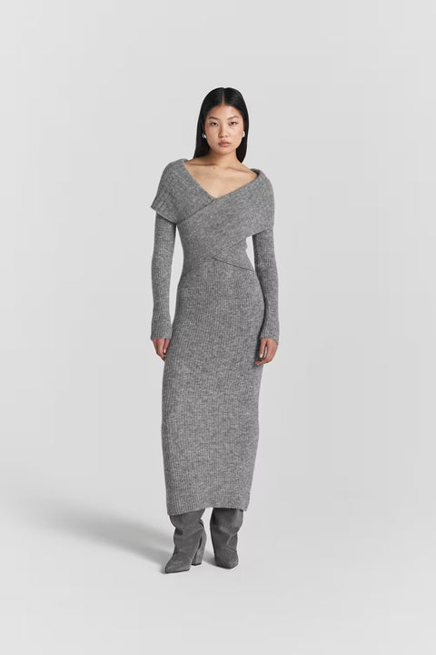 Amaya Knitted Dress -  Grey Mélange