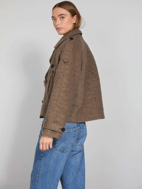 HANNI BOUCLE JACKET - GREY/BROWN