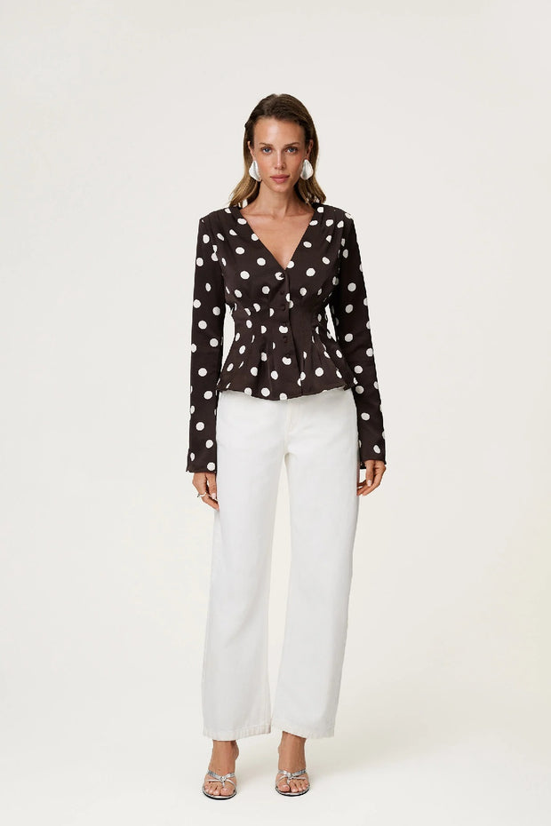 Marmo Blouse Brown dot
