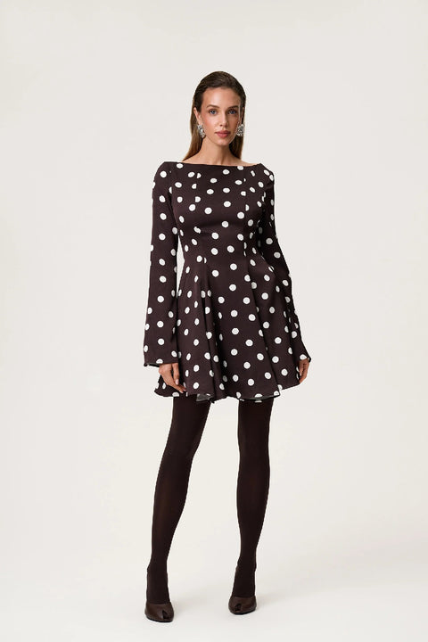 Riom Dress Brown Dot