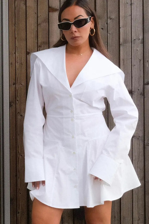POPLIN SAILOR DRESS WHITE