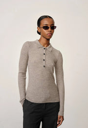 Cadee Knit Blouse - Light Taube