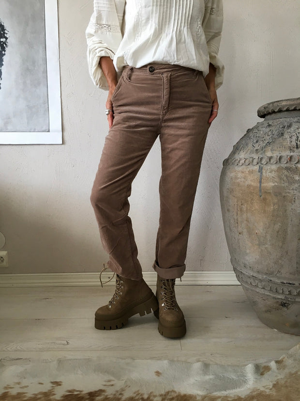 CHINO KICK FLARE VELOUR FANGO