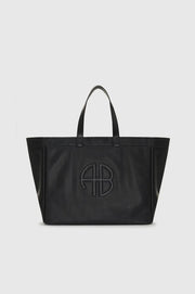 LARGE RIO TOTE - Black Recycled leather