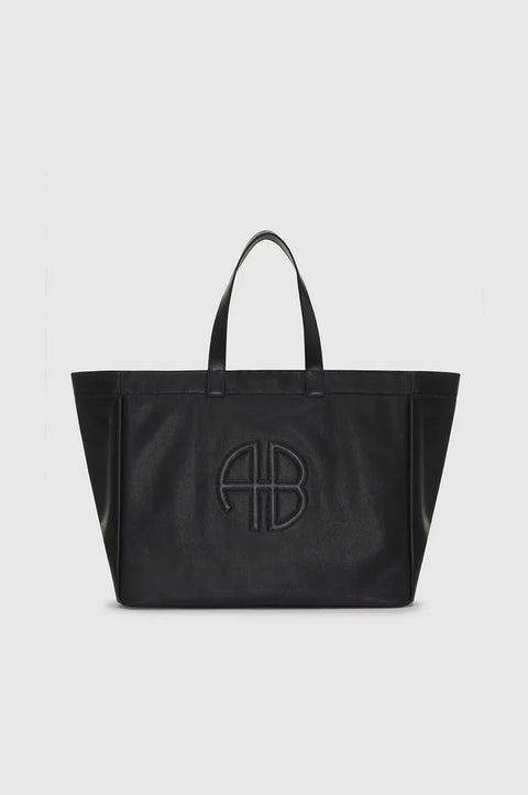 LARGE RIO TOTE - Black Recycled leather