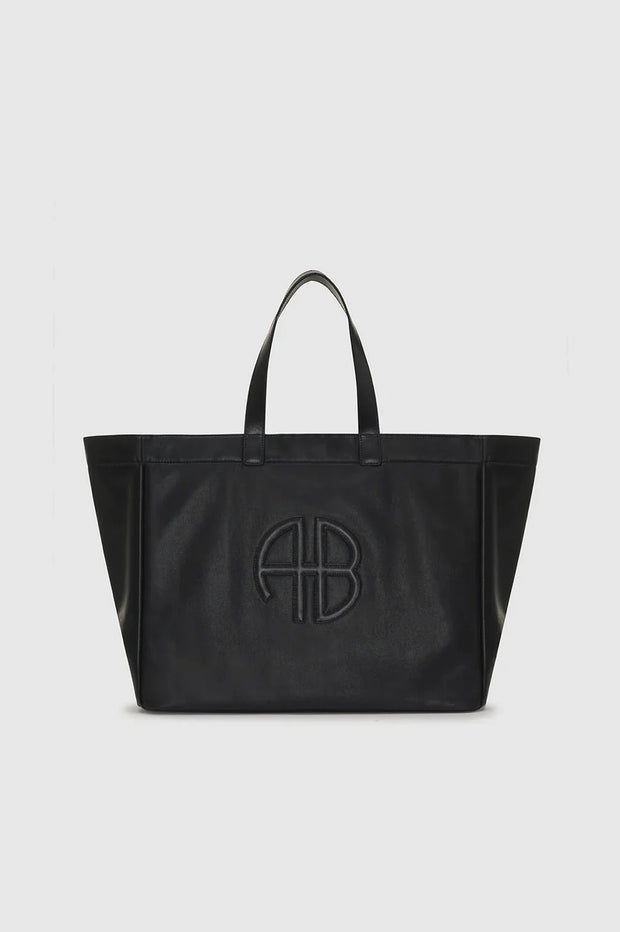 LARGE RIO TOTE - Black Recycled leather