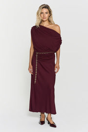 Tyne Satin Skirt Burgundy