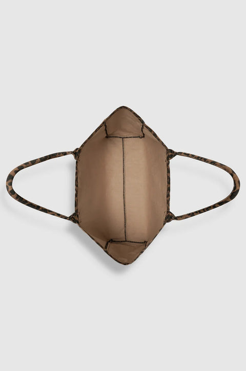 CANVAS TOTE - BLACK AND BROWN LEOPARD