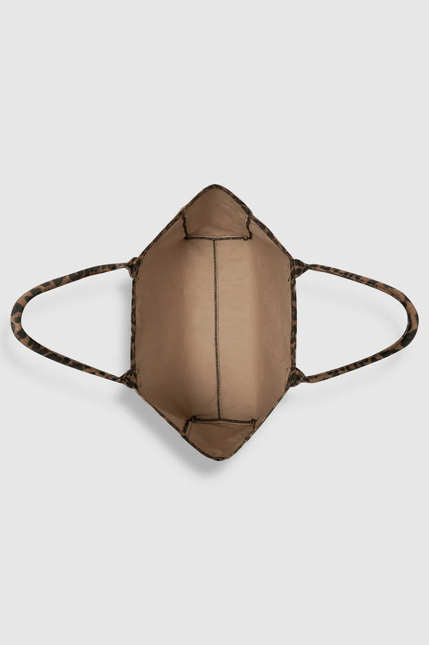 CANVAS TOTE - BLACK AND BROWN LEOPARD