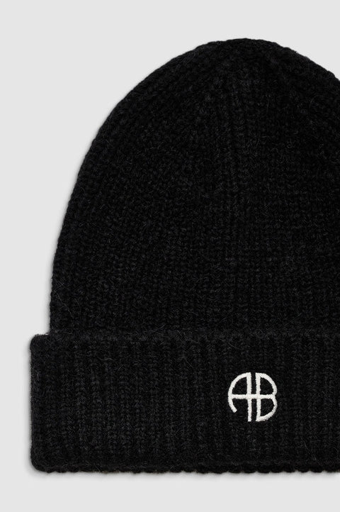 ANINE BING ELIA BEANIE HAT - BLACK