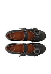 CASDIANA BUCKLE BALLERINA - Distressed Brown