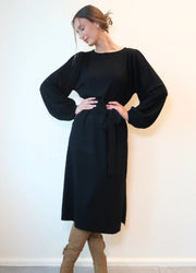 Helene Midi Merino Dress Black