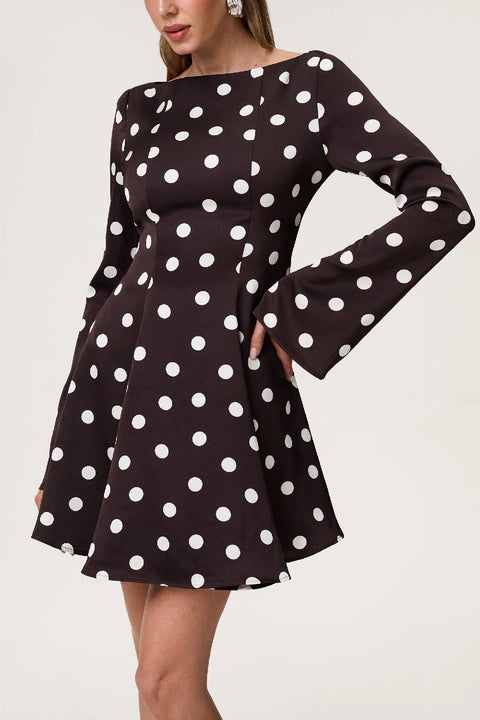 Riom Dress Brown Dot