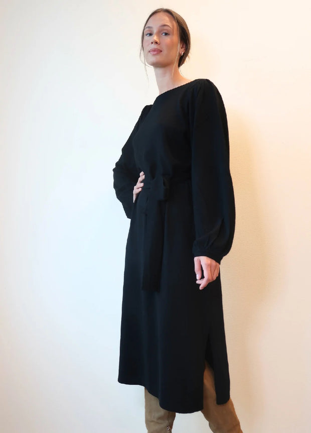 Helene Midi Merino Dress Black