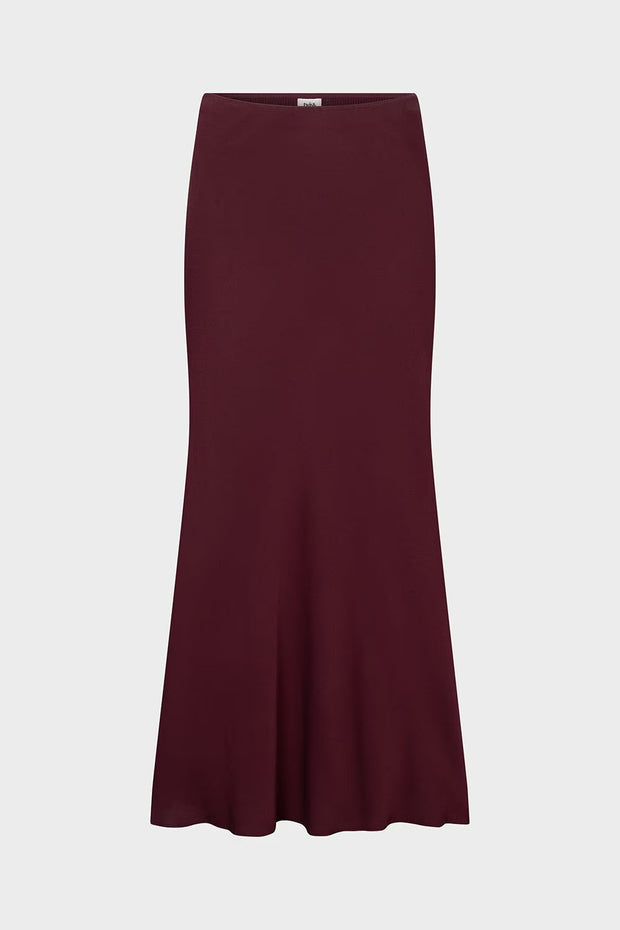 Tyne Satin Skirt Burgundy