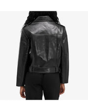 SIMONE JACKET - BLACK RECYCLED LEATHER