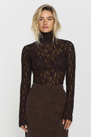 Mariana Lace Top Mocha Brown