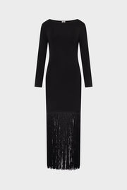 Minou Fringe Dress Black