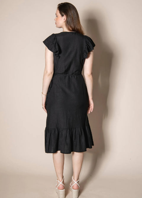 Valeria Dress Liquorice Linen