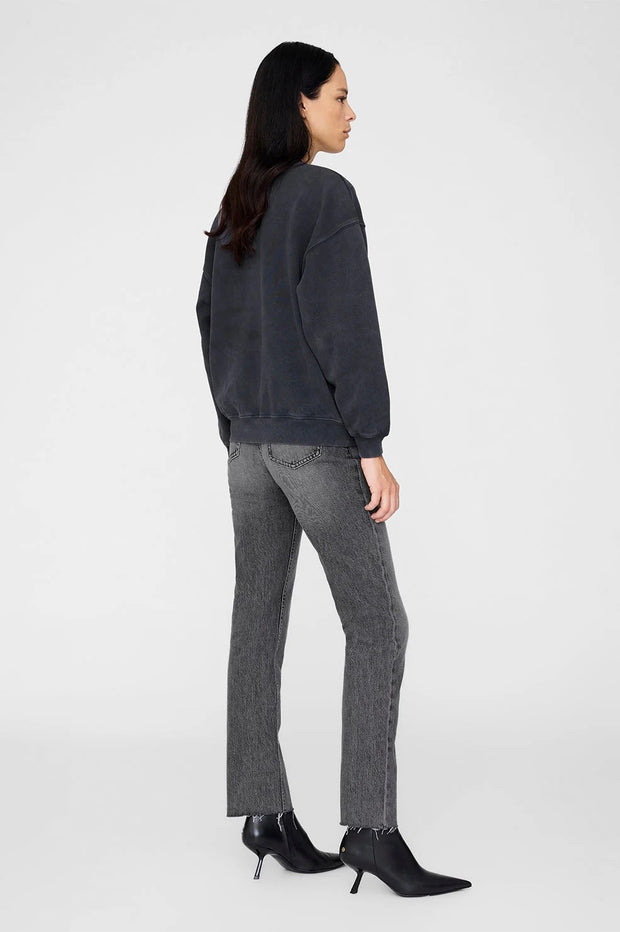 SPENCER SWEATSHIRT LEOPARD - WASHED BLACK