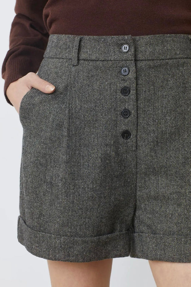 BILAL WOVEN SHORTS CARBONE