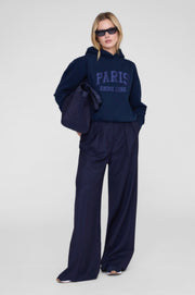 DEBBIE SHRUNKEN HOODIE PARIS - WASHED NAVY