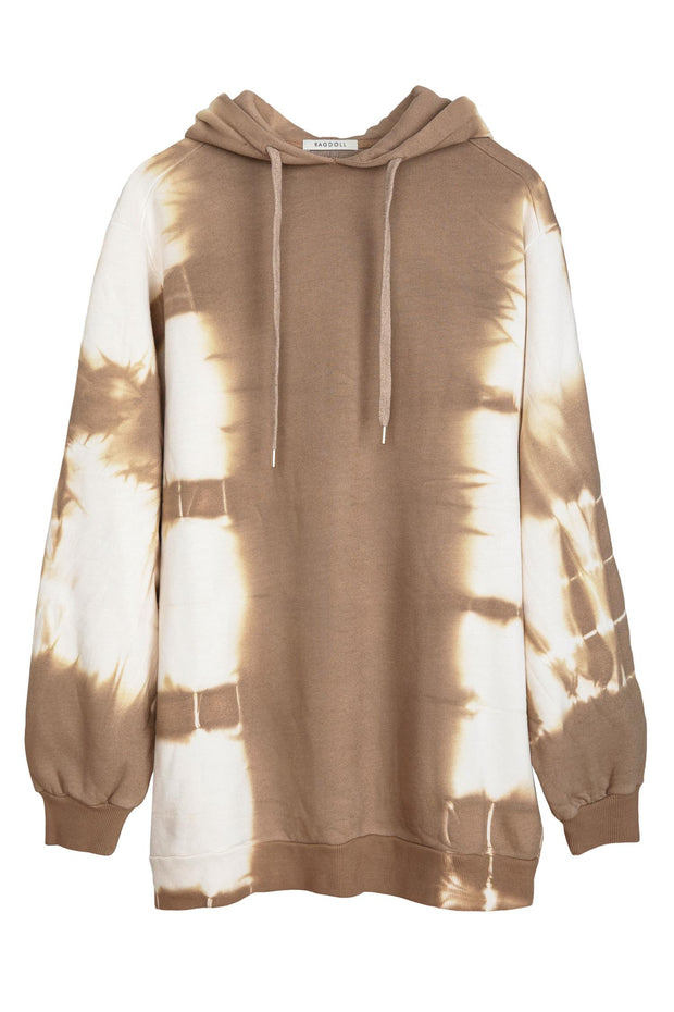 SUPER OVERSIZED HOODIE Camel Tie Dye