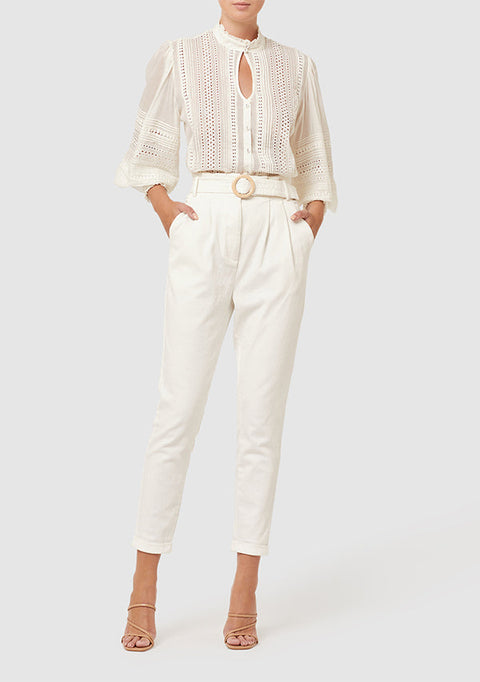 MYSTICAL EMBROIDERY BLOUSE OFF WHITE
