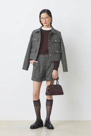 BILAL WOVEN SHORTS CARBONE