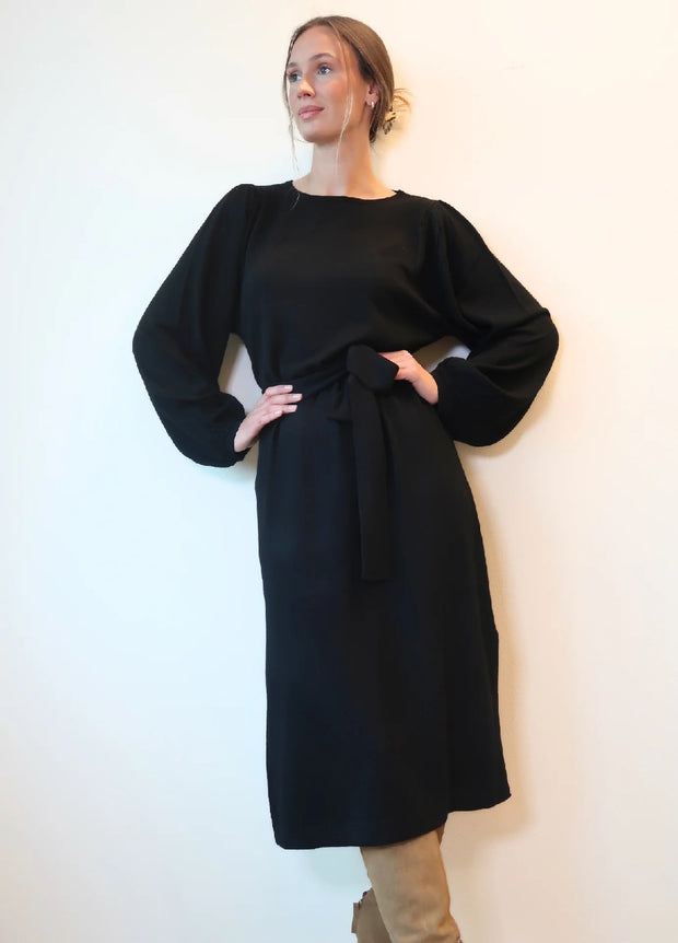 Helene Midi Merino Dress Black