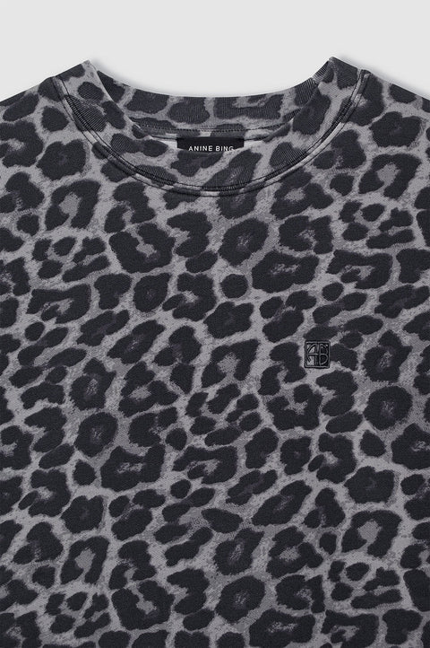MILES SWEATSHIRT - GREY LEOPARD