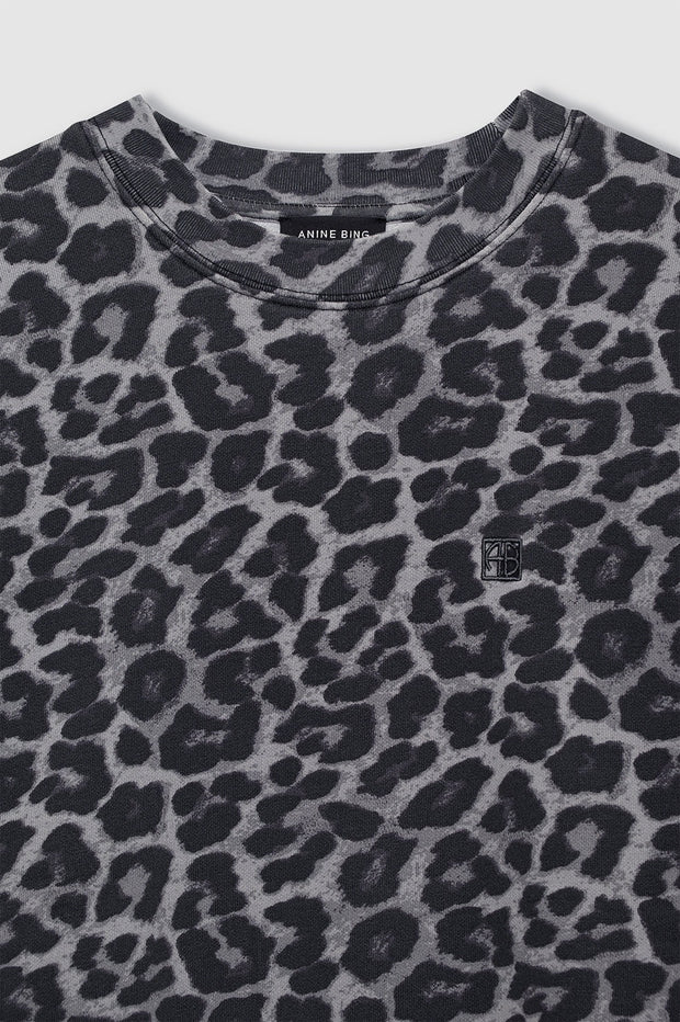 MILES SWEATSHIRT - GREY LEOPARD