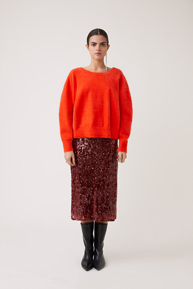 Fer Burgundy sequin skirt