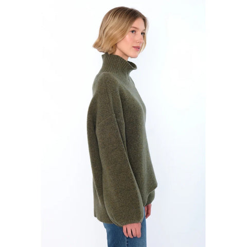 FAM Patch Short Sweater Winter Moss