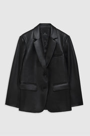 ANINE BING CLASSIC BLAZER - BLACK RECYCLED LEATHER