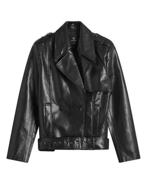 SIMONE JACKET - BLACK RECYCLED LEATHER