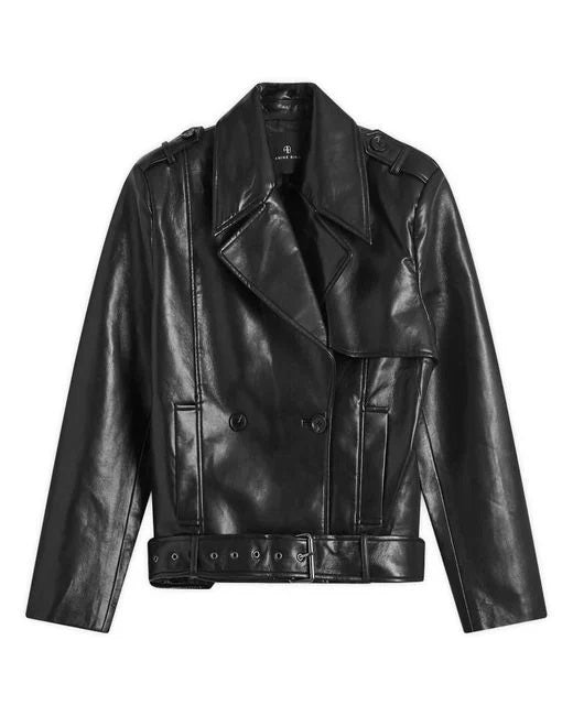 SIMONE JACKET - BLACK RECYCLED LEATHER