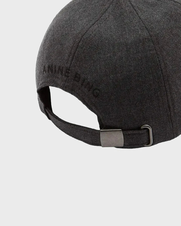 JEREMY BASEBALL CAP AB - DARK HEATHER GREY WOOL