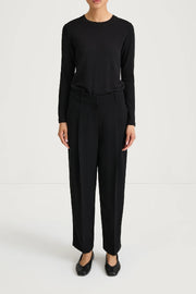 ANKLE LENGTH SUIT TROUSERS - BERGA BLACK
