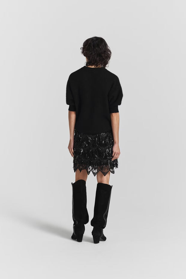 Melvina Sequin Skirt Black