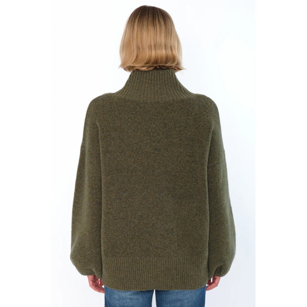 FAM Patch Short Sweater Winter Moss