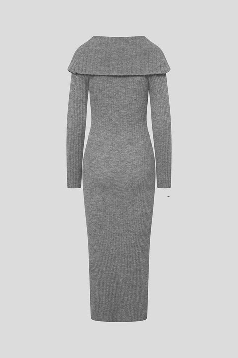 Amaya Knitted Dress -  Grey Mélange