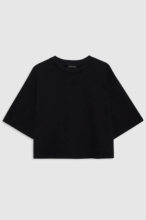 MYERS CROPPED TEE - FADED BLACK FRENCH TERRY