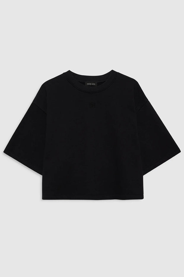 MYERS CROPPED TEE - FADED BLACK FRENCH TERRY