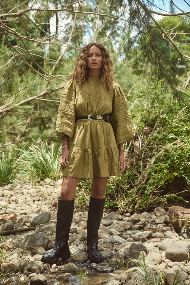 Loom Mini Dress Olive