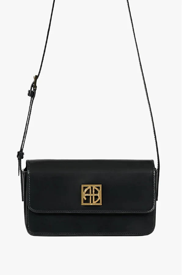 Elly Crossbody Bag in High Shine Black