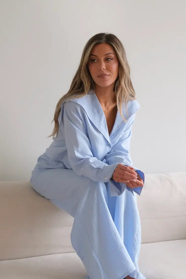 LINEN SAILOR SHIRT LIGHT BLUE